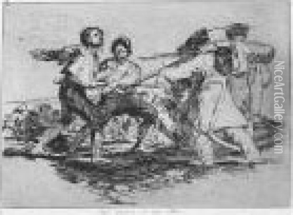Los Desastres De La Guerra (delteil 120-199; Harris 121-200) Oil Painting - Francisco De Goya y Lucientes