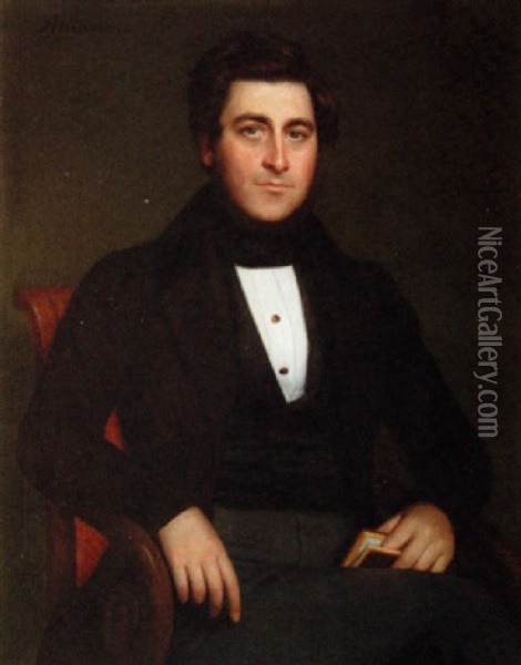 Portrait Of A Louisiana Gentleman Oil Painting - Jacques Guillaume Lucien Amans
