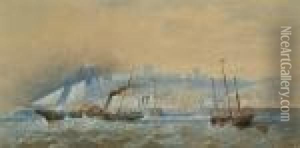 Folkestone From The Sea Oil Painting - Henry Andrews