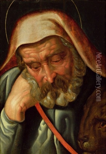 Der Evangelist Markus Oil Painting - Frans Floris the Elder