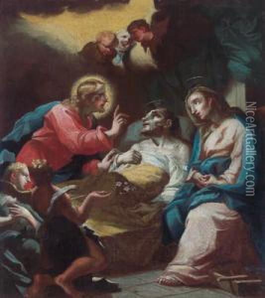 Der Tod Des Heiligen Josef Oil Painting - Nicola Grassi