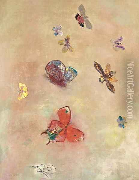 Papillons 2 Oil Painting - Odilon Redon