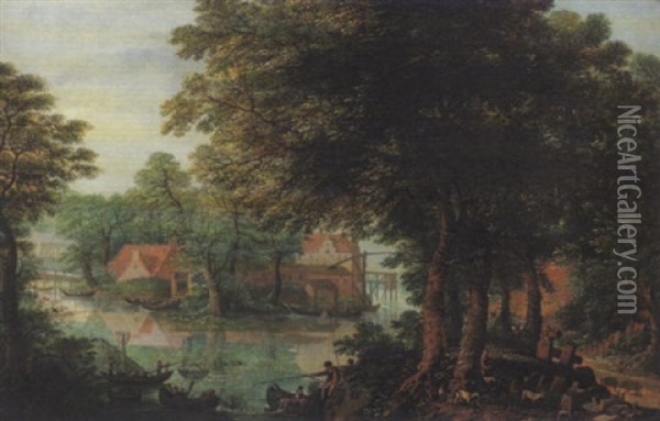 Wald- Und Seelandschaft Oil Painting - Paul Bril
