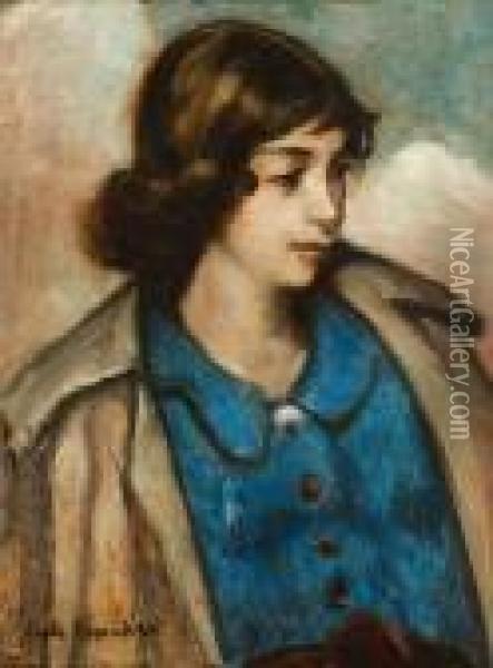Portrait De Claire Fort, Niece De L'artiste. Oil Painting - Emile Bernard