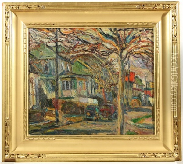 Quiet Autumn Day (+ Untitled, Unfinished Painting, Verso) Oil Painting - Abraham Manievich
