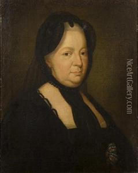 Bust Length Portrait Of Maria Teresa, Empressof Austria In Mourning Oil Painting - Joseph Hickel