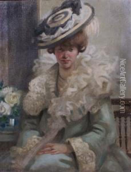 A Portrait Of A Lady Oil Painting - Walford Graham Robertson