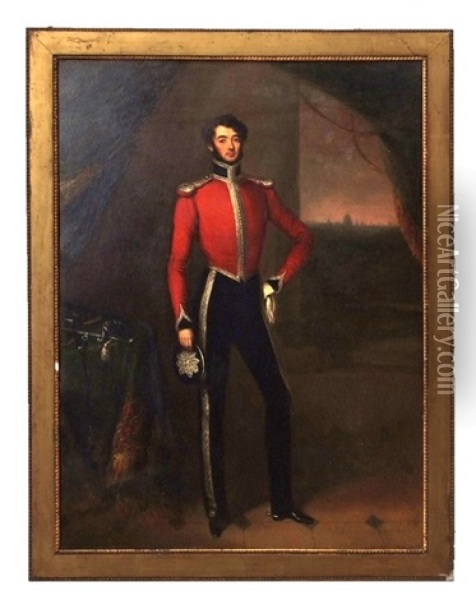 Portrait Of John Perkins - Commander Of The Surrey Yeomanry Oil Painting - William Moore Sr.