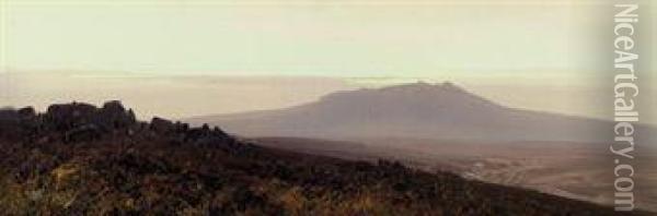 The Taw From Belstone Tor, Dartmoor Oil Painting - Frederick John Widgery