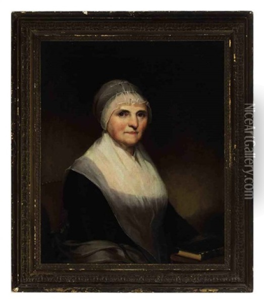 Portrait Of Mrs. George Musser, Holding A Book Oil Painting - Jacob Eichholtz
