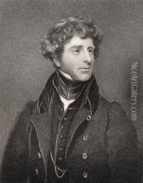 George James Agar-Ellis, 1st Baron Dover, engraved by E. Scriven 1775-1841, from National Portrait Gallery, volume II, published c.1835 Oil Painting - Thomas Phillips