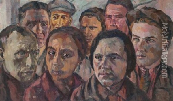 Faces Of A Generation Oil Painting - Aristarkh Vasilevich Lentulov