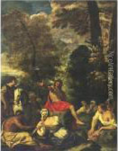 Saint John The Baptist Preaching To The Multitude Oil Painting - Pier Francesco Mola