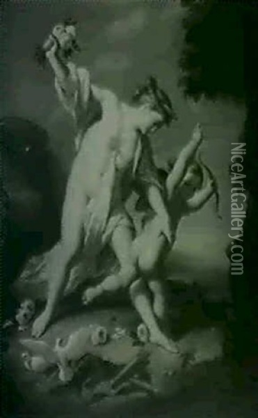 Venus Admonishing Cupid Oil Painting - Giuseppe Mazzola