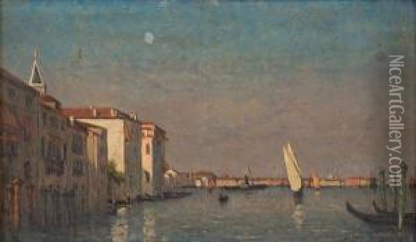 Alba Su Un Canale Veneziano Oil Painting - Charles Albert Porcher