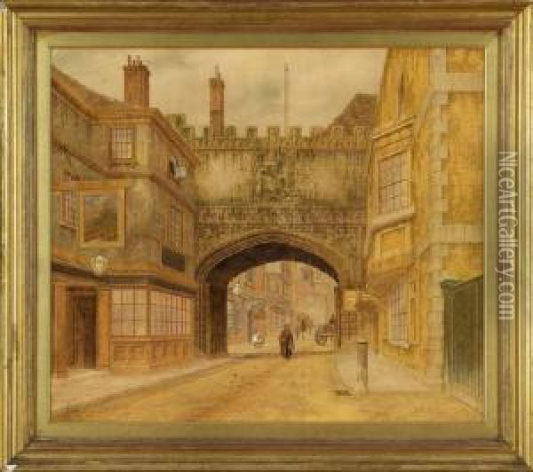 The Old Close Gate-salisbury Oil Painting - James Lawson Stewart