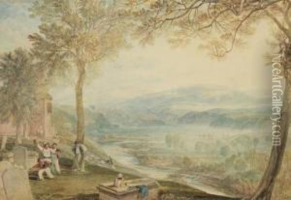 Kirkby Lonsdale Churchyard Oil Painting - Joseph Mallord William Turner