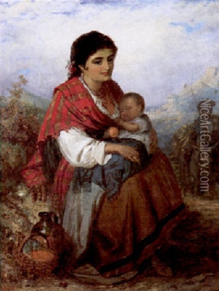 The Spanish Family Oil Painting - Robert Kemm