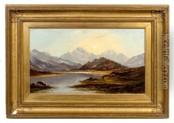 Mountainous Landscapes (two Works) Oil Painting - Charles Leslie