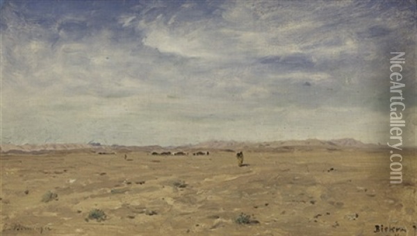 Beduinenzelte In Der Sahara Bei Biskra Oil Painting - Edmund Berninger