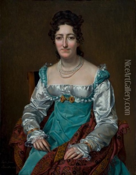 Portrait De Femme Enveloppee Dans Un Chale Des Indes Oil Painting - Sophie Fremiet Rude
