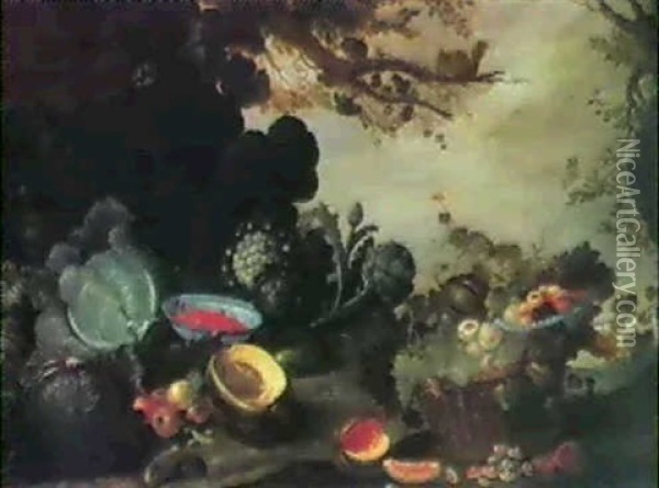 Fruchte- Und Gemusestilleben Oil Painting - Gommaert Van Der Gracht