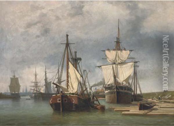 Preparing To Set Sail Oil Painting - George Laurens Kiers