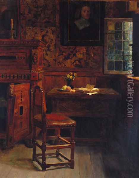 A 17th Century Dutch Interior Oil Painting - Marcel Hess