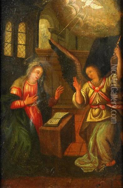 Maria Bebadelse Oil Painting - Louis de Caullery