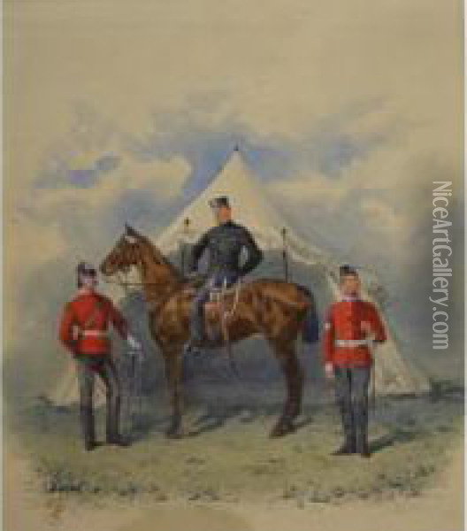 Two Officers Oil Painting - Reginald Augustus Wymer