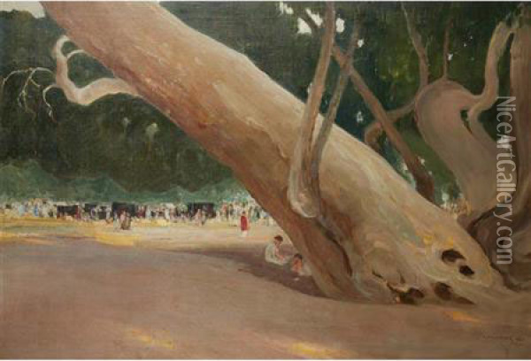 In The Shade Of Giants, California Oil Painting - Ivan Leonidovich Kalmykov
