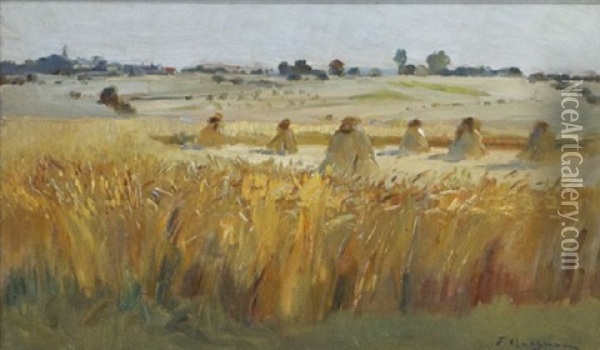 Wheat Fields Oil Painting - Fernand (Just) Quignon