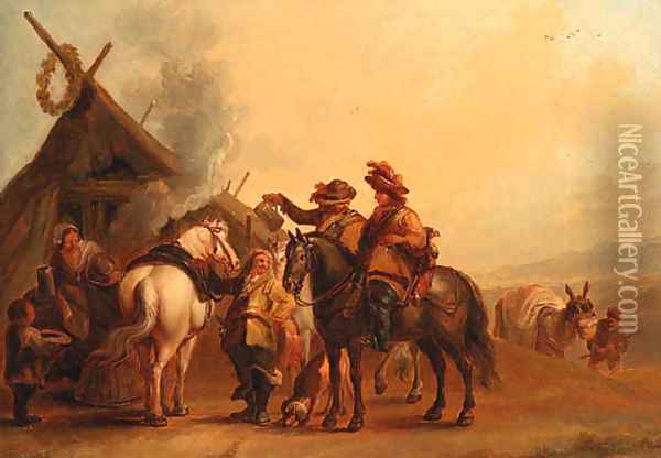 A Hunting Party Oil Painting - Philips Wouwerman