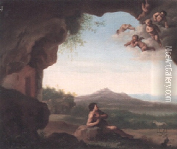 Saint John The Baptist In The Wilderness Oil Painting - Johan van Haensbergen