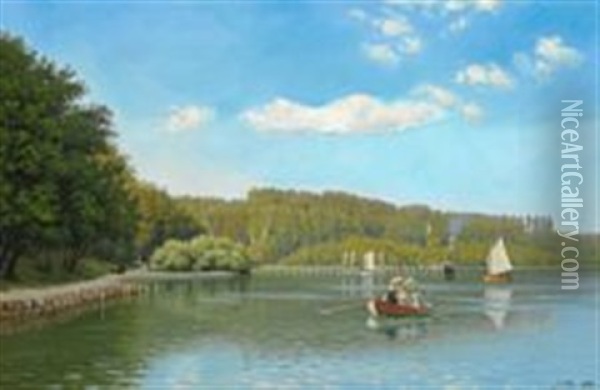 A Summer Day On Svendborgsund Oil Painting - Carl (Jens Erik C.) Rasmussen