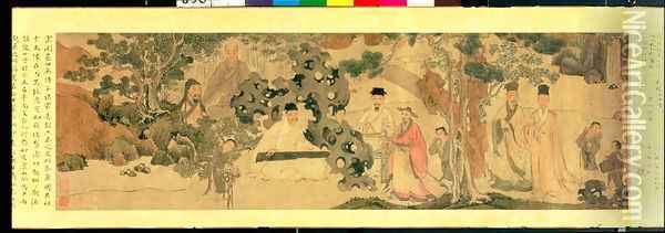 Literi Gathering in Qinglin Oil Painting - Anonymous Artist