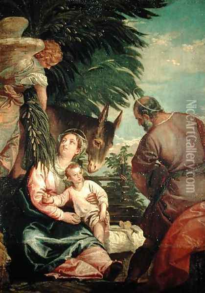 Rest on the Flight into Egypt Oil Painting - Paolo Veronese (Caliari)