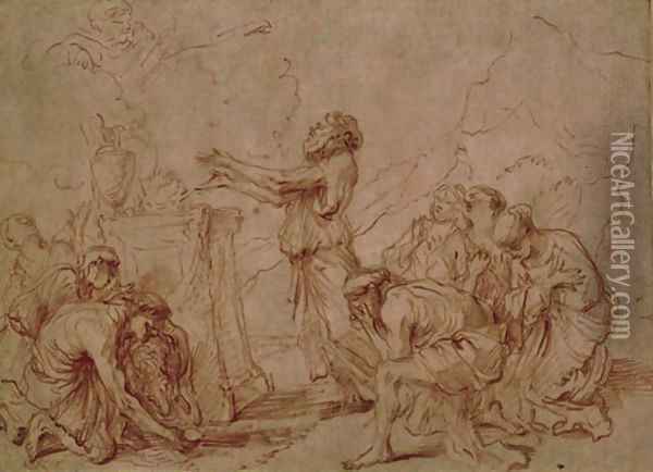The Sacrifice of Noah Oil Painting - Giovanni Benedetto Castiglione