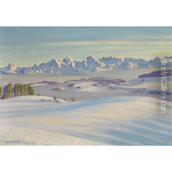 Wintersonne Auf Dem Gurten Oil Painting - Waldemar Theophil Fink