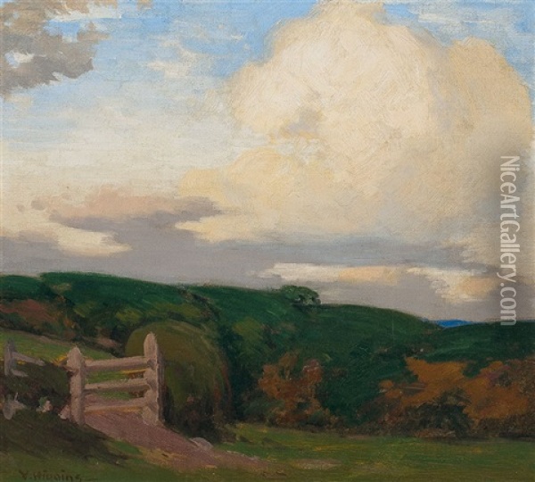 Moorland Gorse And Bracken Study Oil Painting - Victor William Higgins