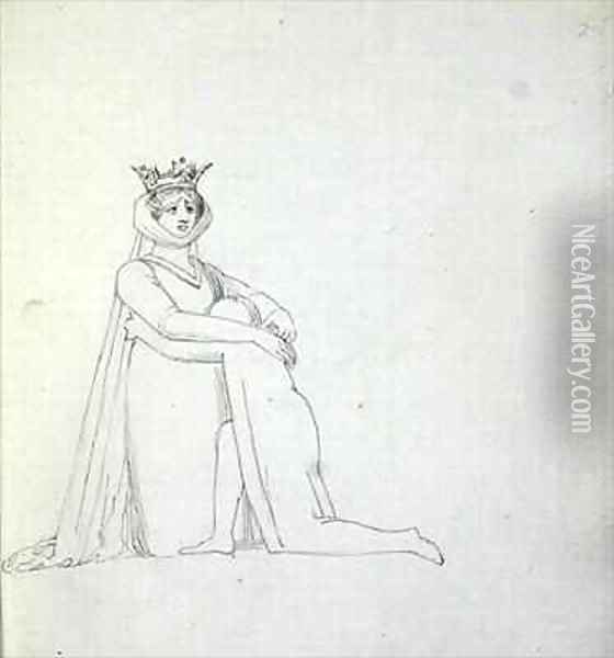 Drawing of Mrs Siddons as Constance Oil Painting - John Flaxman