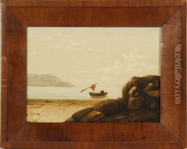Boat In Gloucester Harbor Oil Painting - Mary Blood Mellen