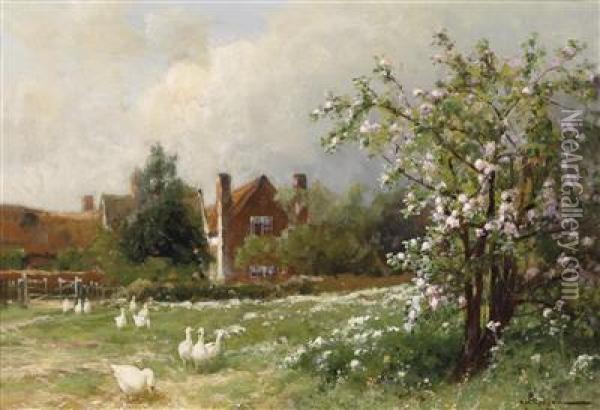 Idyllic Spring Scene Oil Painting - W. Redgate Arthur