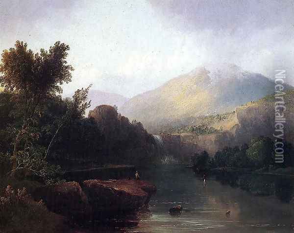 A Lake in the White Mountains Oil Painting - Thomas Doughty