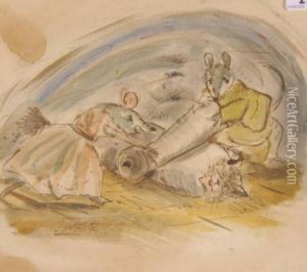 Scene From The Tale Of Samuel Whiskers Oil Painting - Helen Beatrix Potter