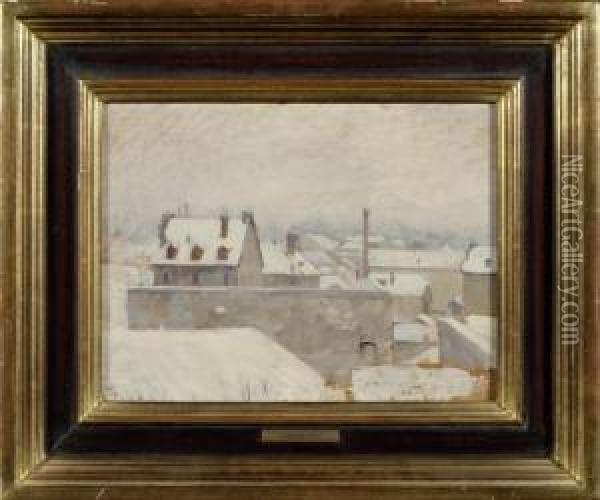 View Of Carouge In Winter Oil Painting - Jean Daniel Ihly