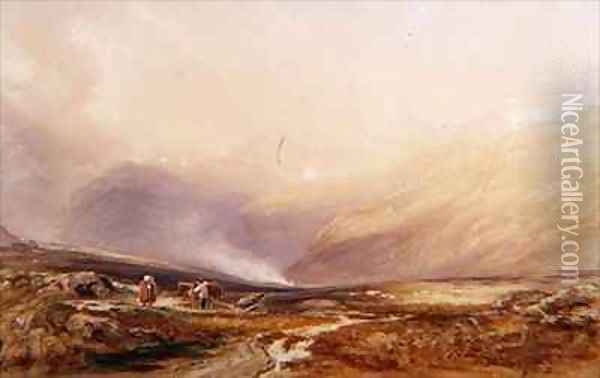 Snowdon Oil Painting - Anthony Vandyke Copley Fielding