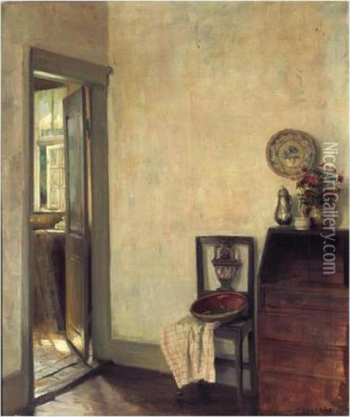 Interior (interior) Oil Painting - Carl Vilhelm Holsoe