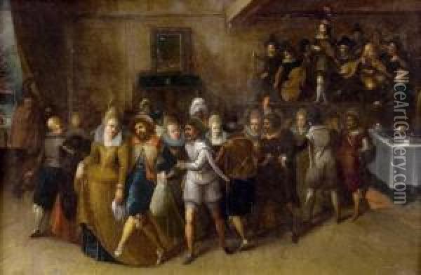 Festive Company. Oil Painting - Frans II Francken