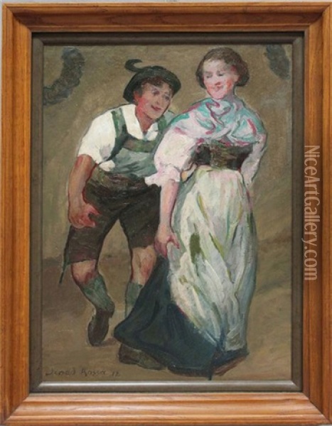 Tanzendes Bauernpaar Oil Painting - Paul Schad-Rossa